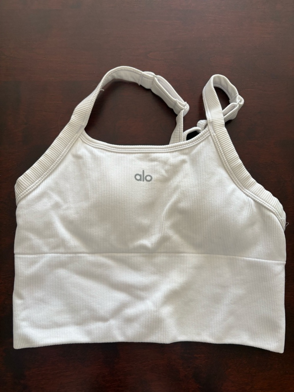 ALO Yoga White Ribbed Tank Top